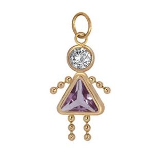 10K gold amethyst girl charm